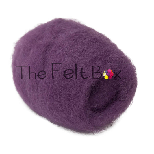 Carded Wool For Felting, Needle Felting Batting, French Lavender  ( 57 )
