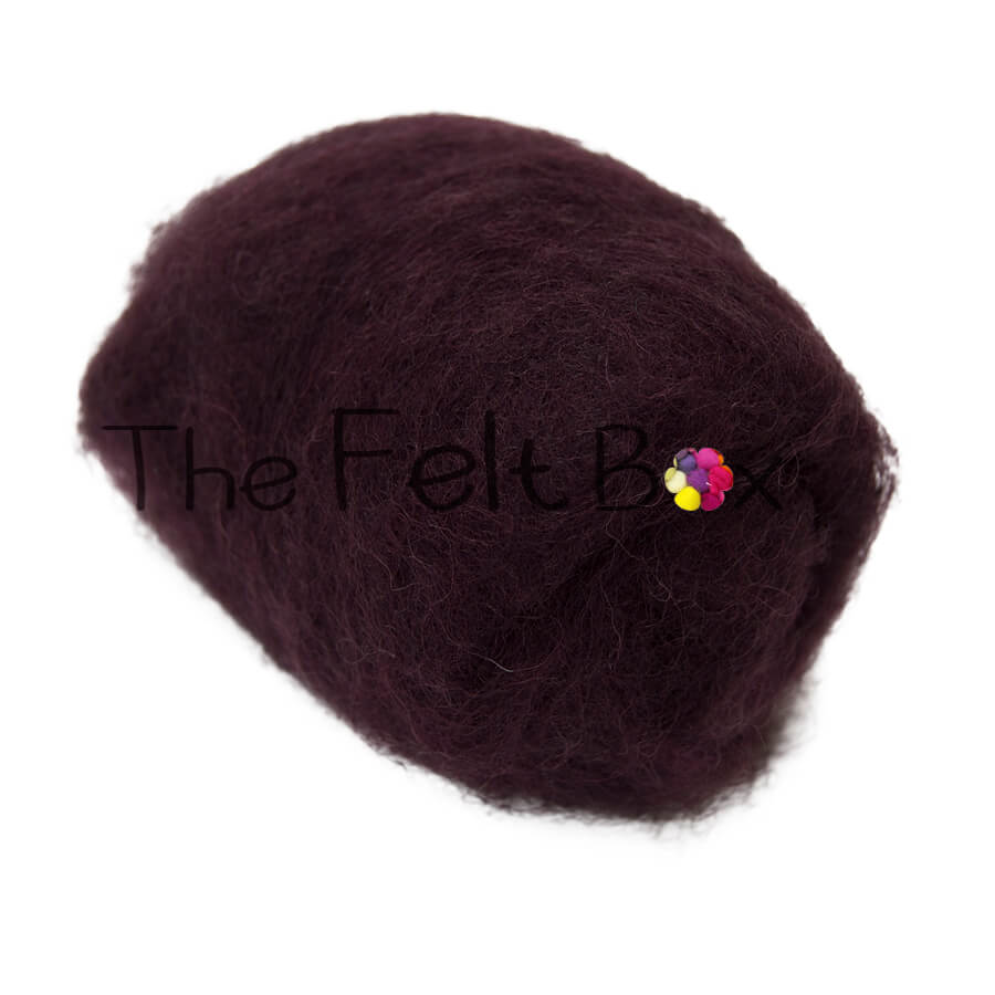 Carded NZ Wool For Needle Felting Batts - Damson #58