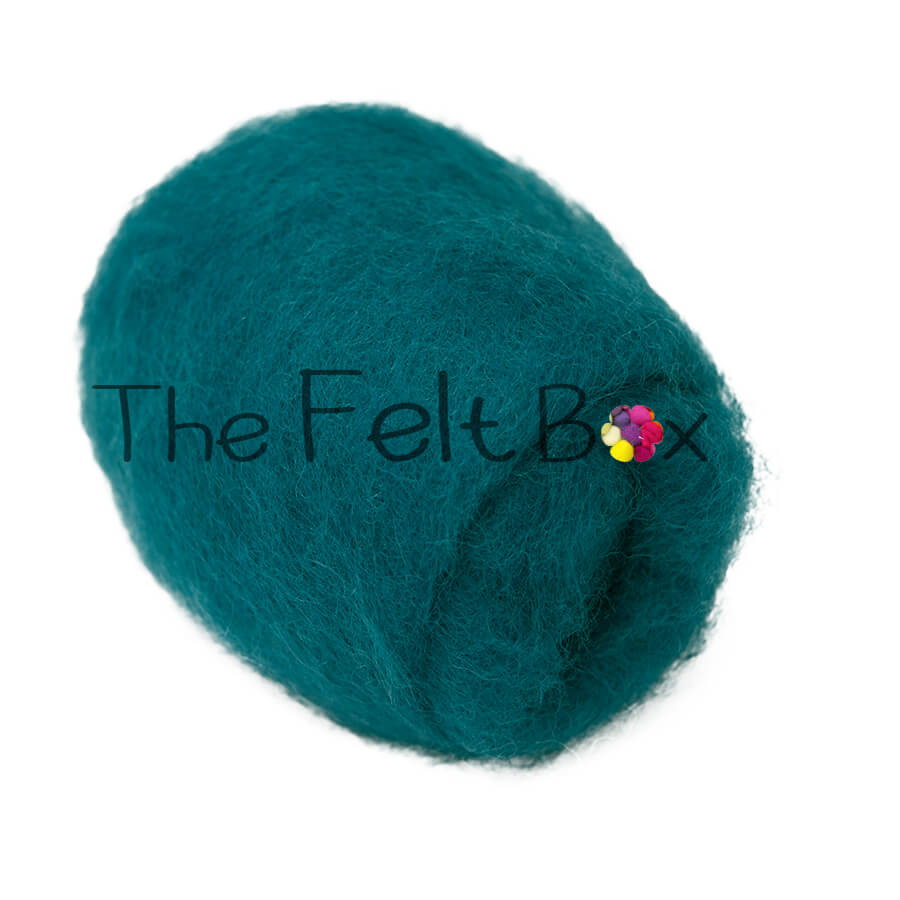 Carded NZ Wool For Needle Felting Batts - Peacock #63