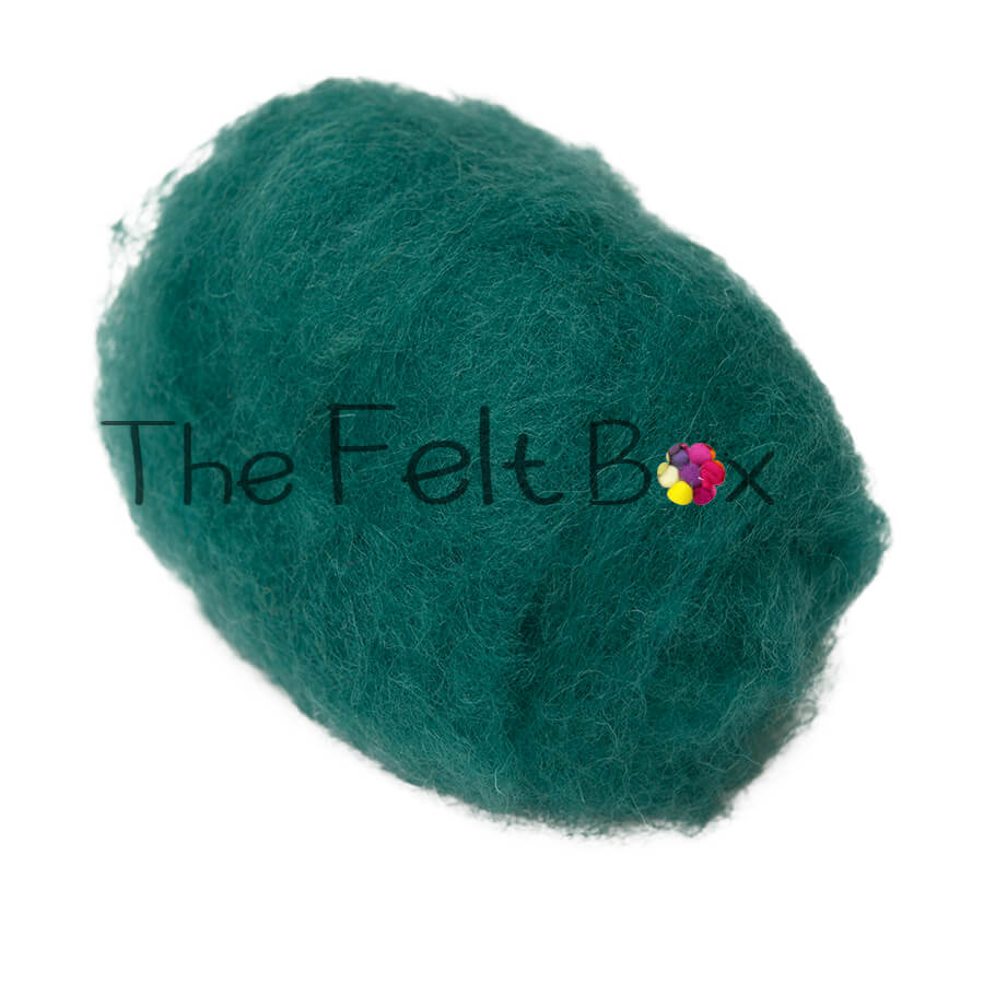 Carded NZ Wool For Needle Felting Batts - Teal #65