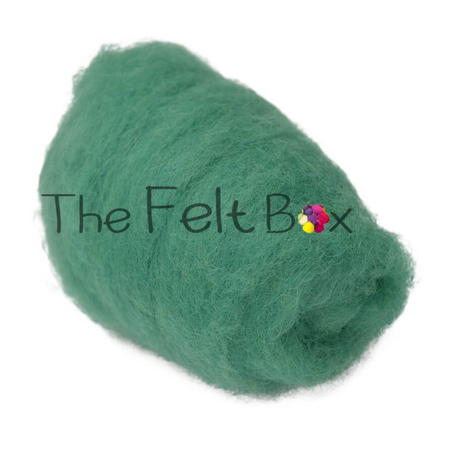 Carded NZ Wool For Needle Felting Batts - Green Aqua #66 Thefeltbox®