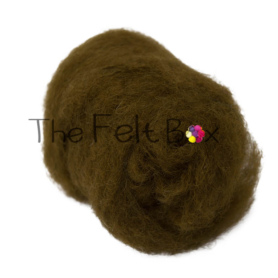 Carded NZ Wool For Needle Felting Batts - Khaki #71