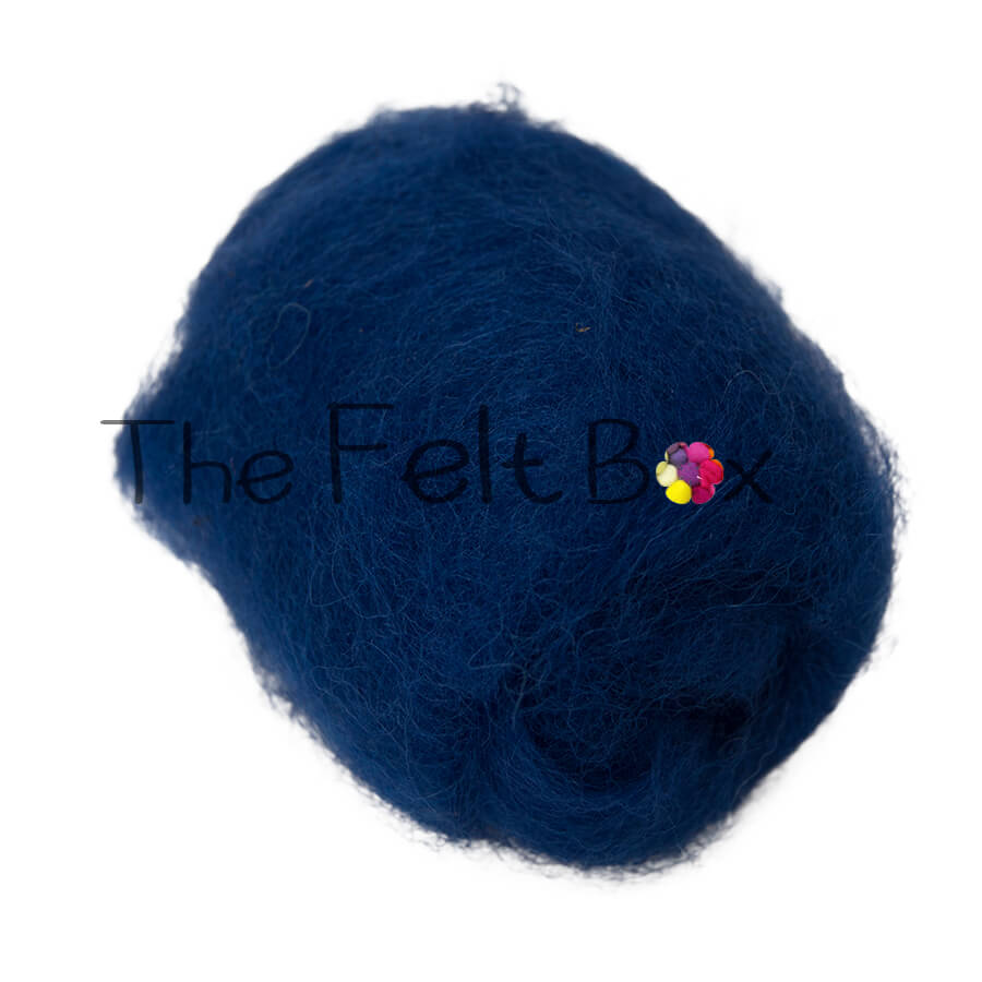 Carded NZ Wool For Needle Felting Batts - Indigo #86
