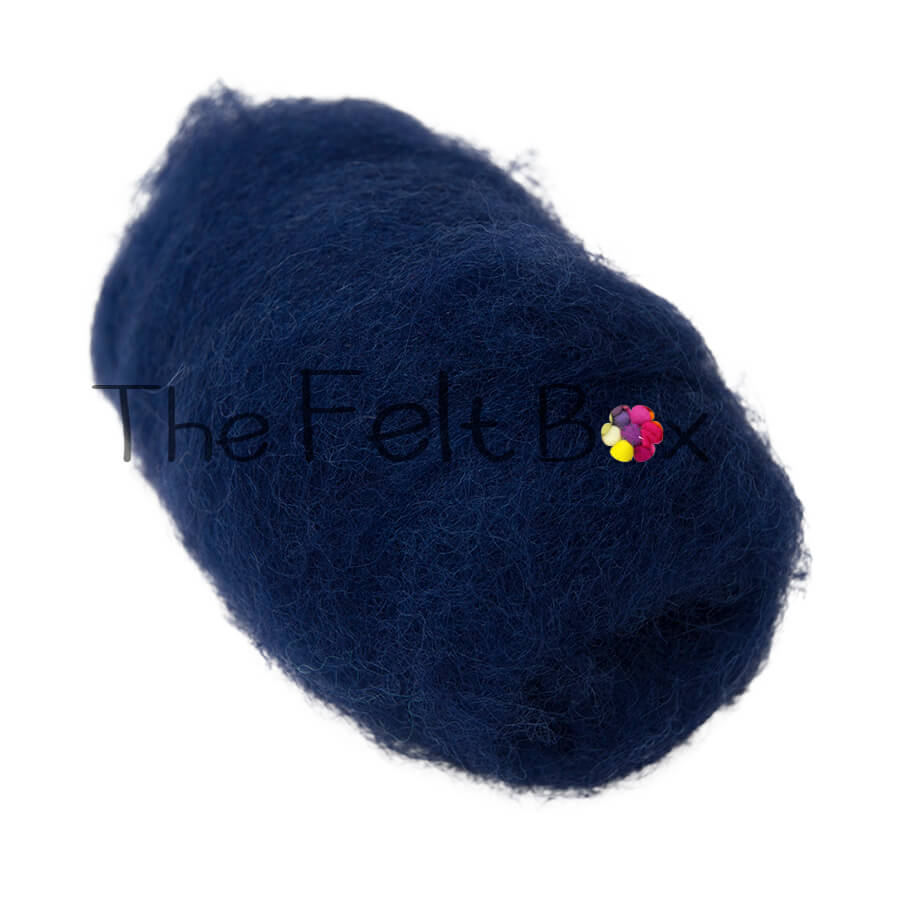 Carded NZ Wool For Needle Felting Batts - Navy #87