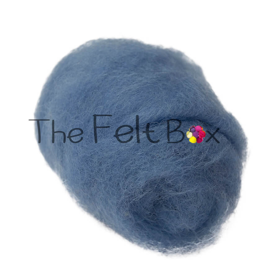 Carded NZ Wool For Needle Felting Batts - Bluebell #88