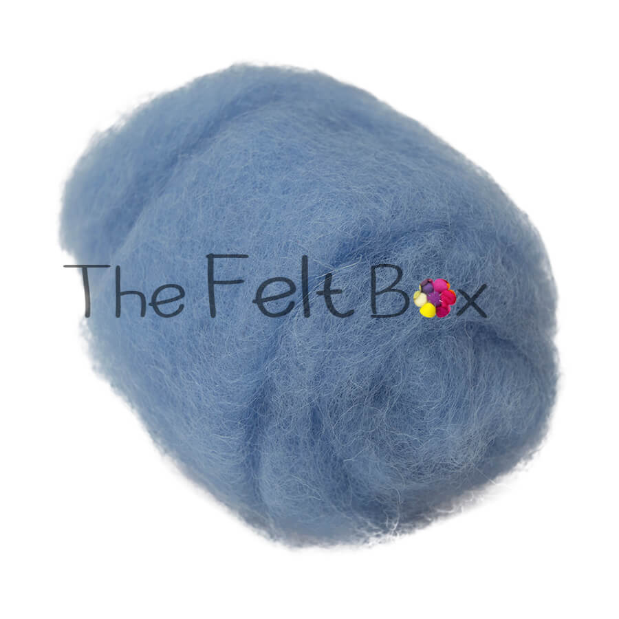 Carded NZ Wool For Needle Felting Batts - Baby Blue #92