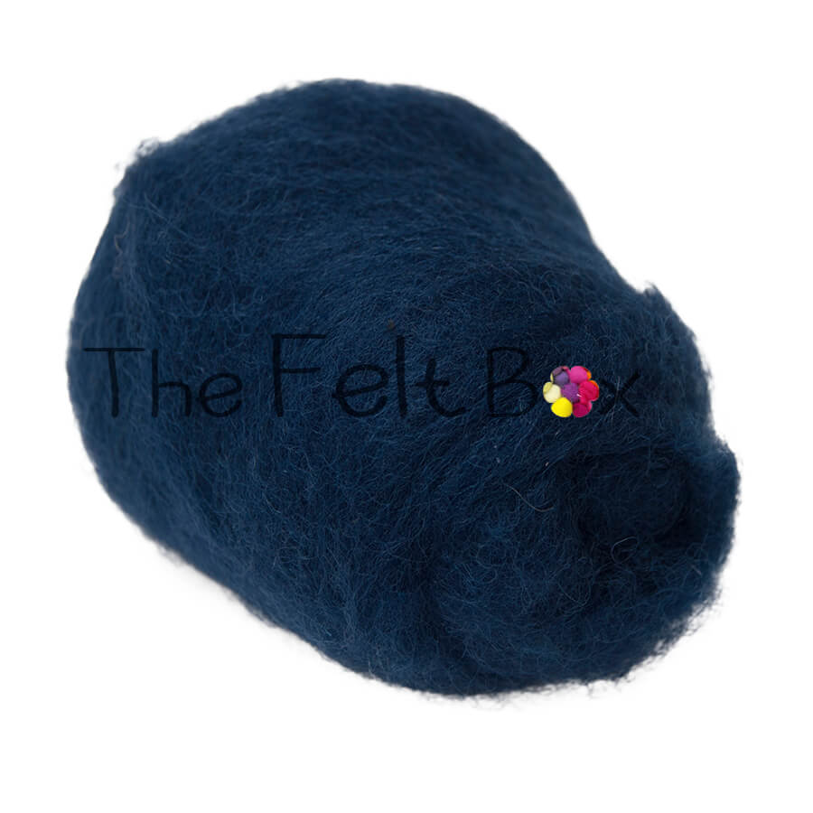 Carded NZ Wool For Needle Felting Batts - Prussian Blue #94