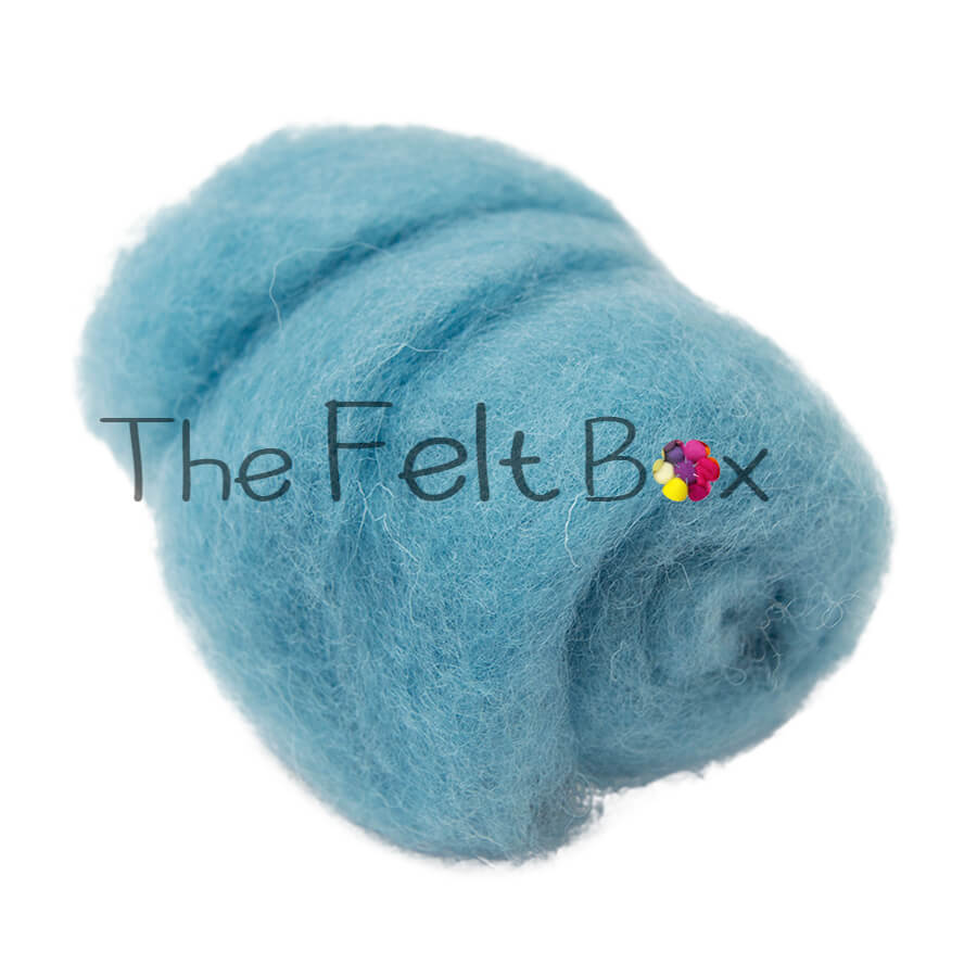 Carded NZ Wool For Needle Felting Batts - Sky Blue #99