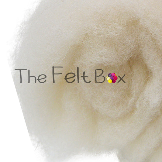 Carded Batts Jacob Natural Cream Needle Felting Core Wool 200g