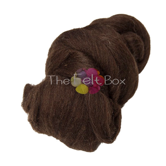 Merino Roving Felting Wool Top 3D 2D Nuno Felting Spinning Natural Brown 24 mic