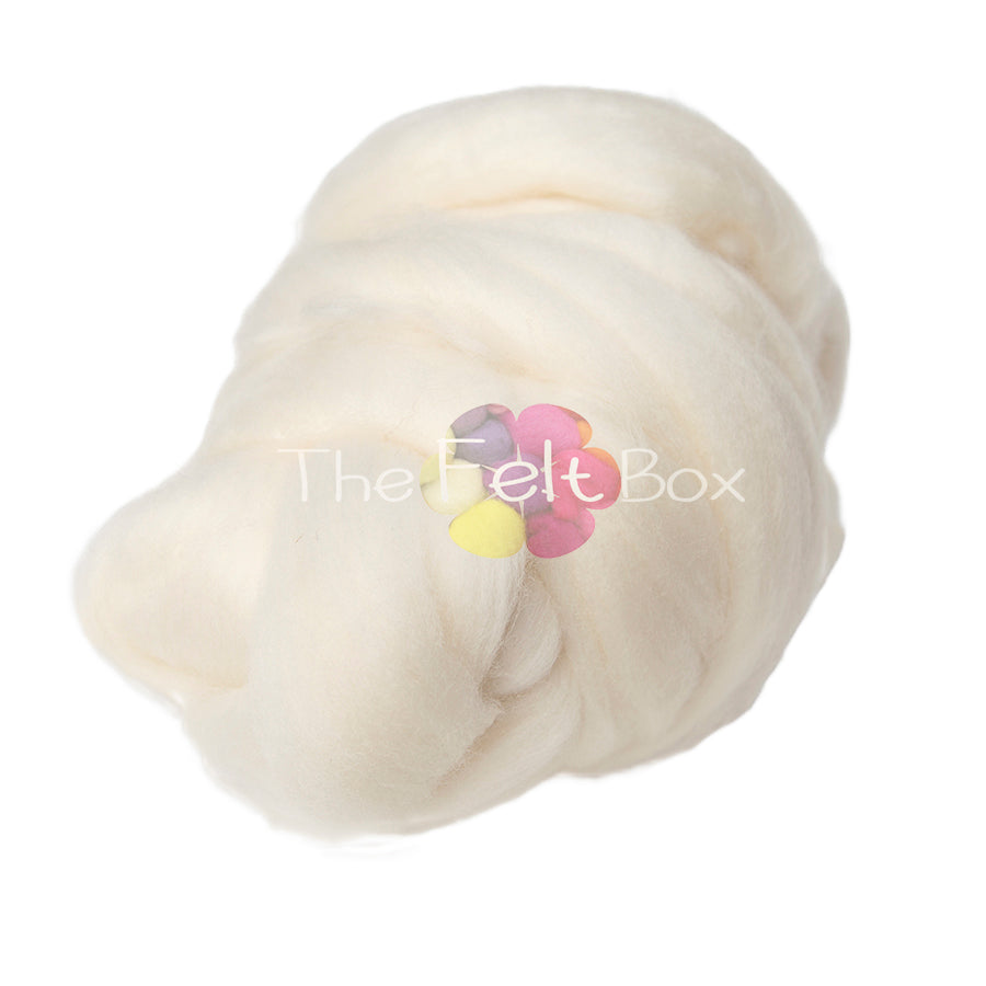 Merino Roving Felting Wool Top 3D 2D Nuno Felting Spinning Natural Cream 21 mic