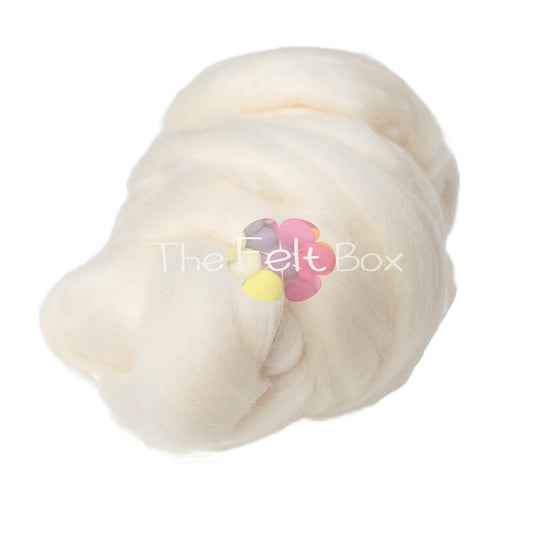 Merino Roving Felting Wool Top 3D 2D Nuno Felting Spinning Natural Cream 21 mic
