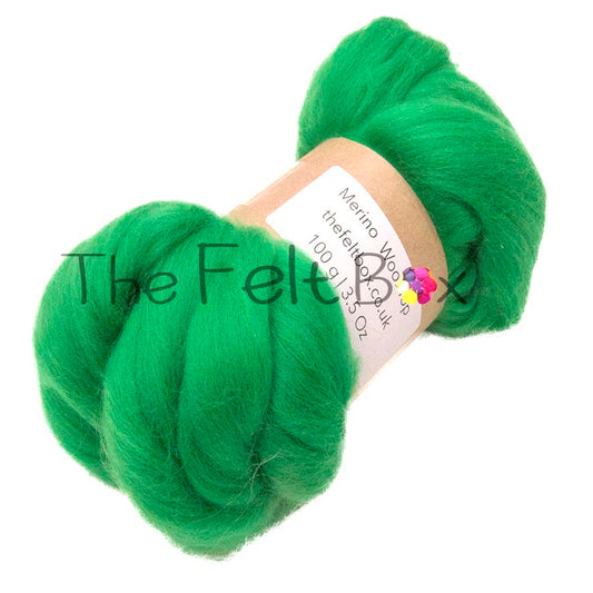 Merino Roving Felting Wool Top 21 mic 3D 2D Nuno Felting Spinning Fibre Green