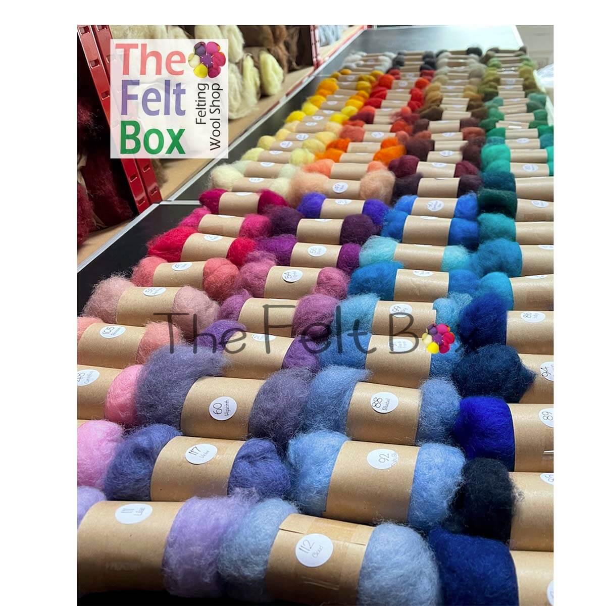 Carded Needle Felting Wool Bumper Bulk Pack Workshop The Felt Box ® Starter 105 Colours