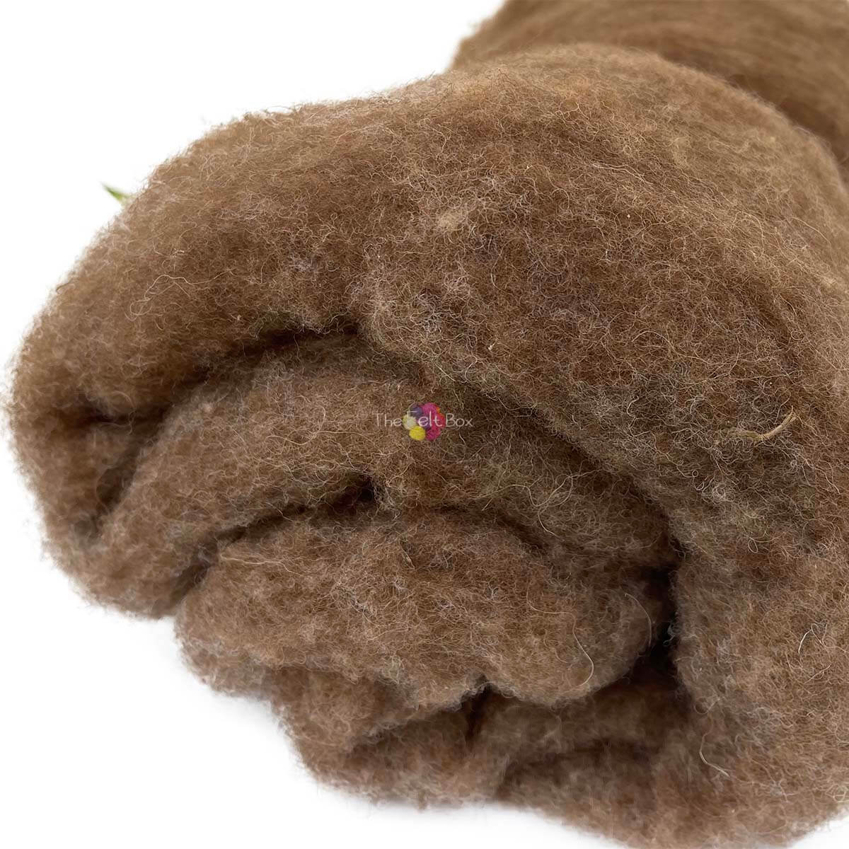 Carded Batt Shetland, Core Wool - Moorit Natural Brown 200g