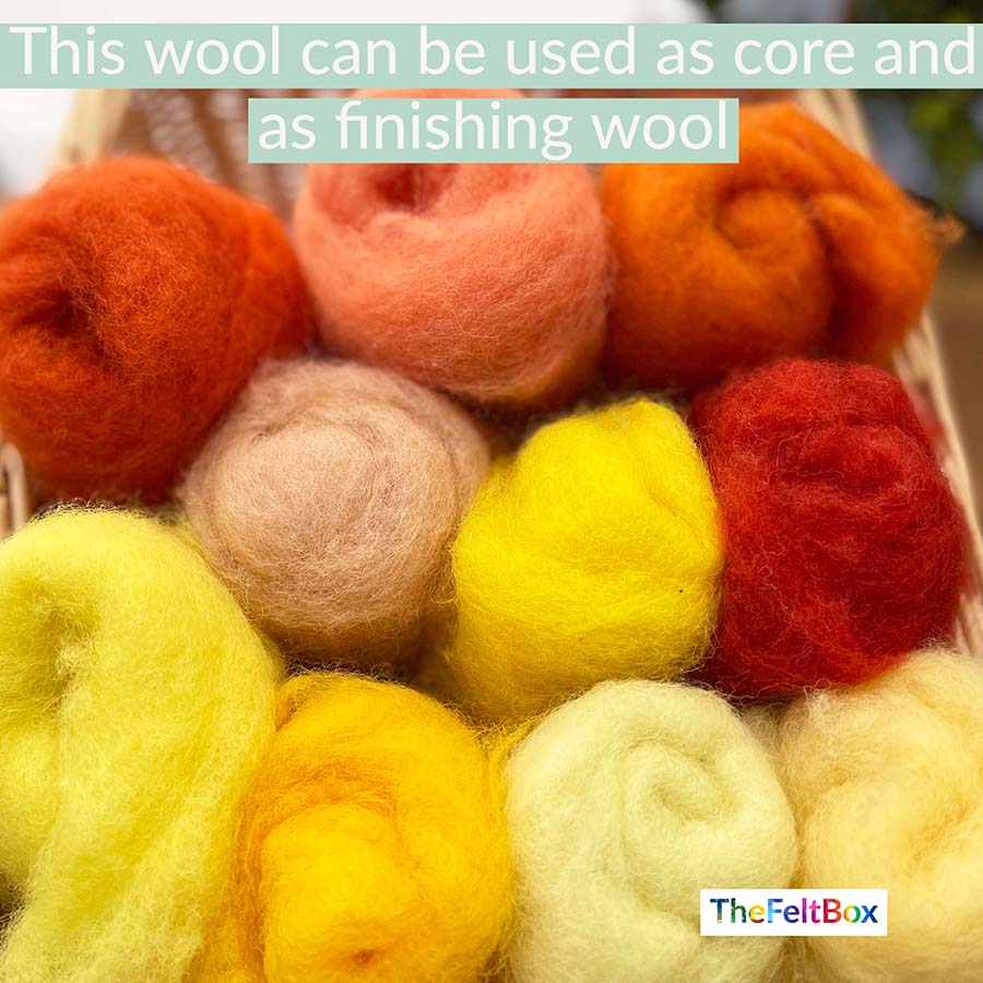 orange-yellow-needle-felting-carded-nz-wool-thefeltbox