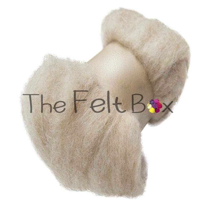 Carded Sliver Needle Felting Corriedale Fibres Beige Skin Tone Peachy Beige