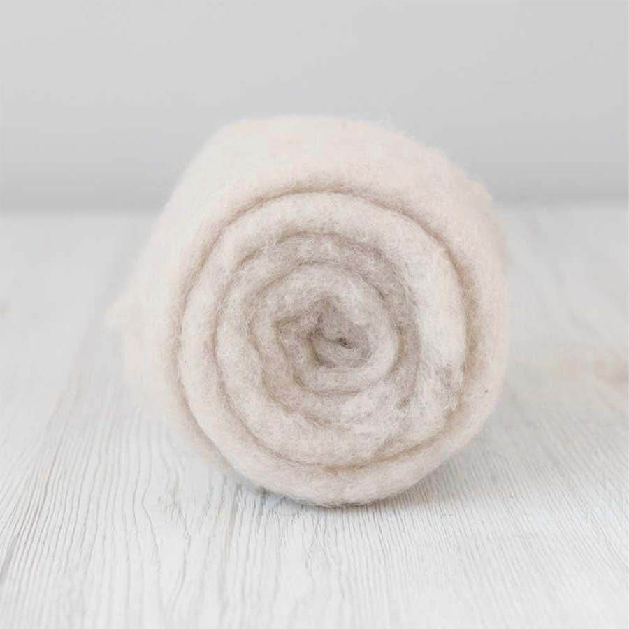 Carded Felt Wool Needle Felting Carded Batt Linen Beige Cream Maori DHG Sand