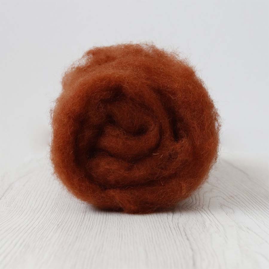Carded Felt Wool Needle Felting Carded Batt Orange Brown Maori DHG Siena