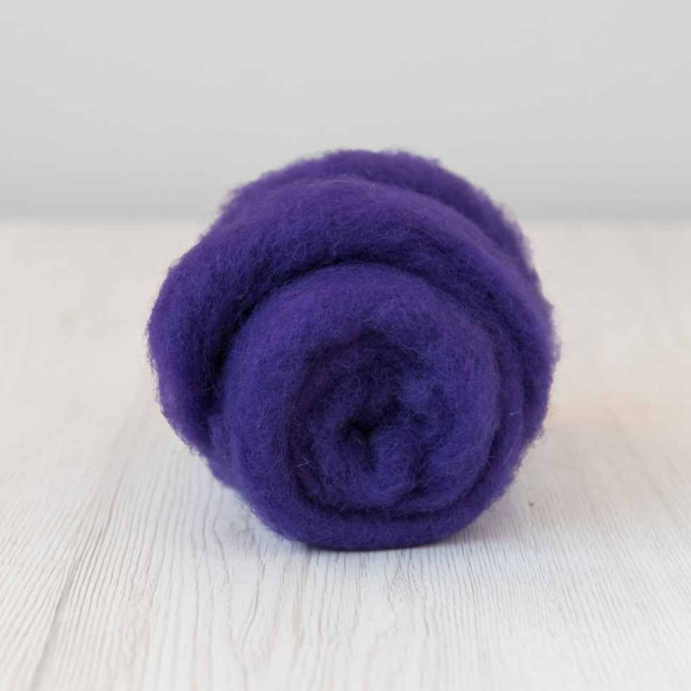 Carded Felt Wool Needle Felting Carded Batt Violet Lilac Purple Maori DHG Florence