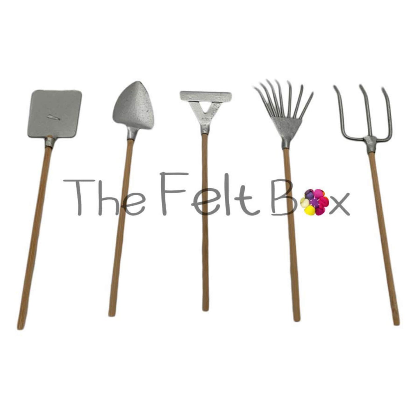 Garden Tools Spade Rake Fork Miniature Toys
