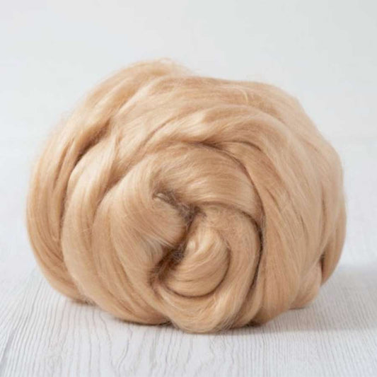 Viscose Fibre SHINY Roving for Felting Spinning Beige (DHG ) Dune 100g