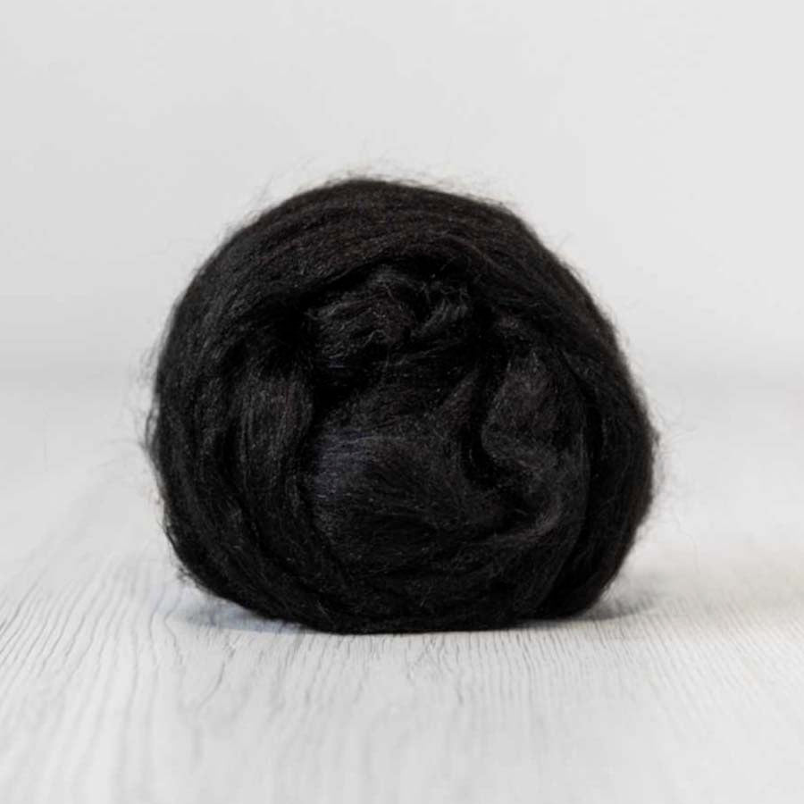 Viscose Fibre, Shiny Roving for Felting, Spinning. (DHG ) - Black 100g
