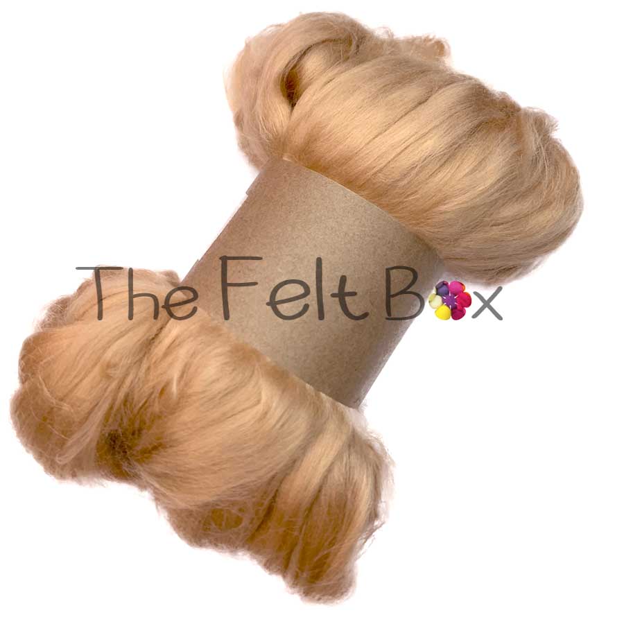 Viscose Fibre SHINY Roving for Felting Spinning Beige (DHG ) Dune 100g