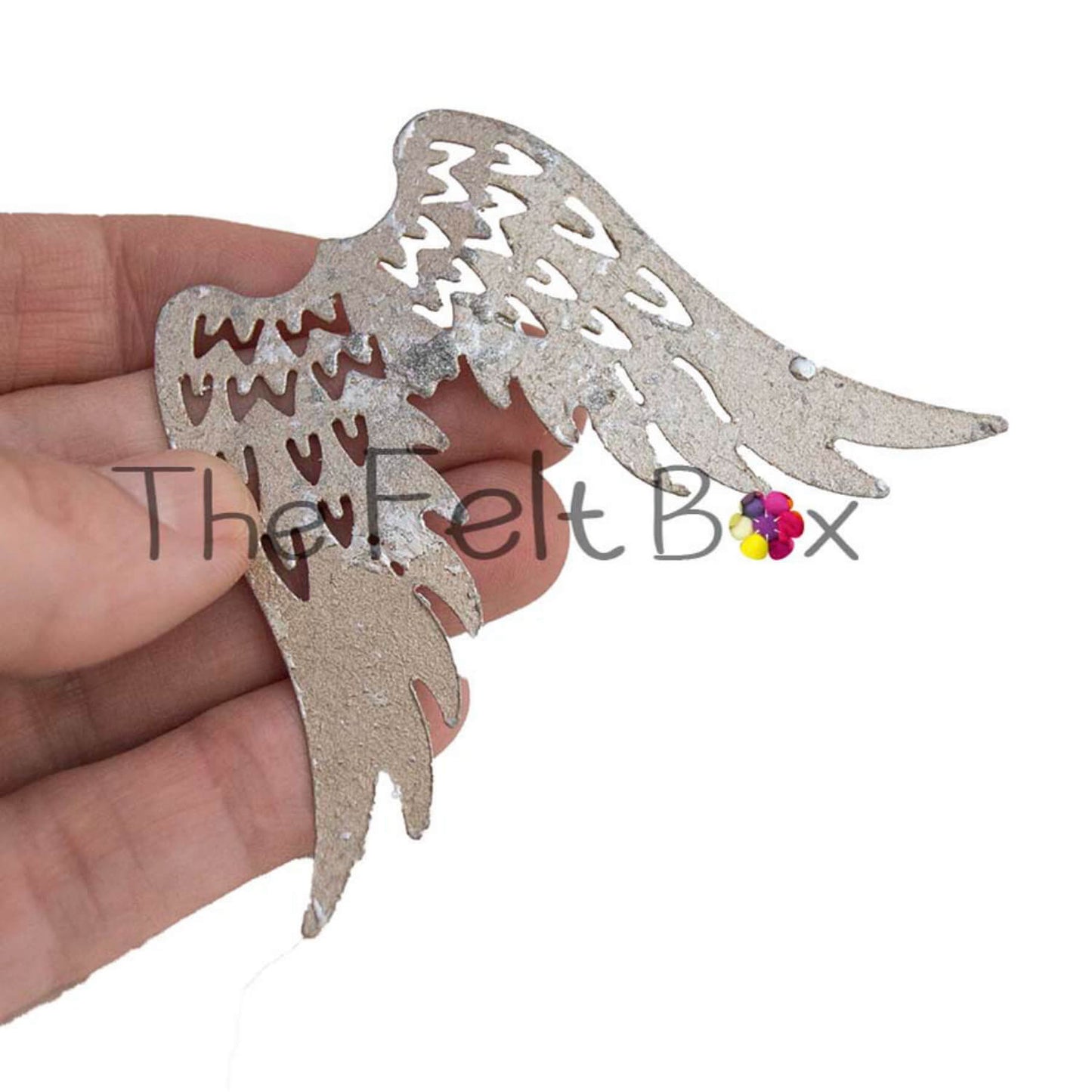 Metal Angel Wings Needle Felting Accessory in Silver Colour- Pack of 5