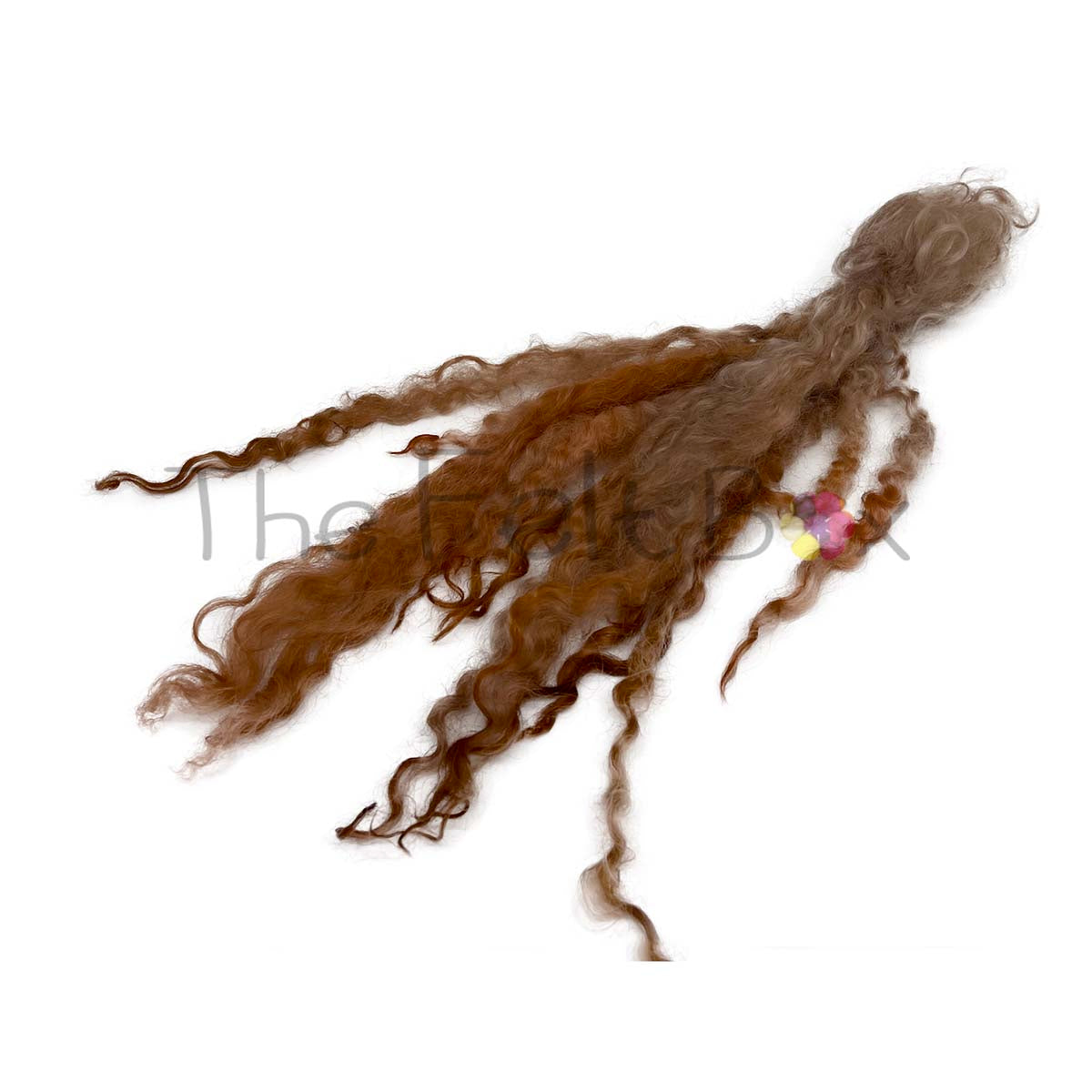 beige locks on cloth by the felt box