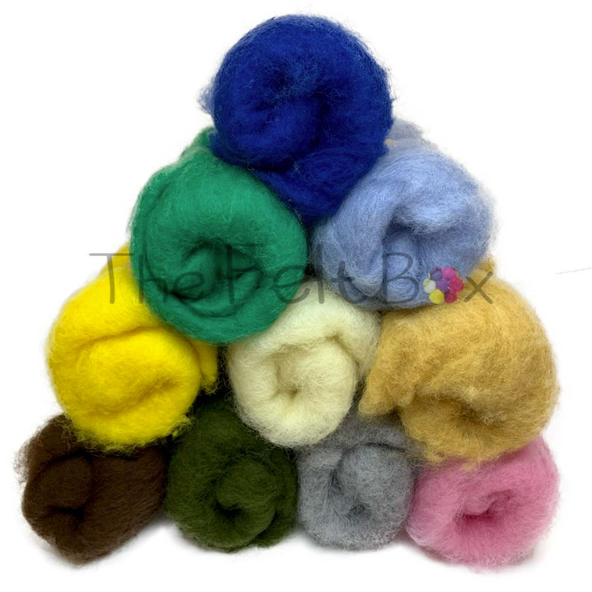 Needle Felting Carded NZ Wool Stack 10 colours customisable