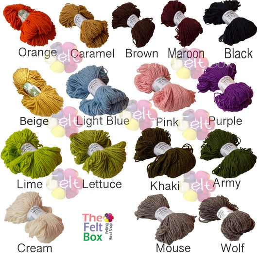 Knitting Yarn 100% Wool Oadbury 100g 3.5oz Hanks Light Chunky Thefeltbox