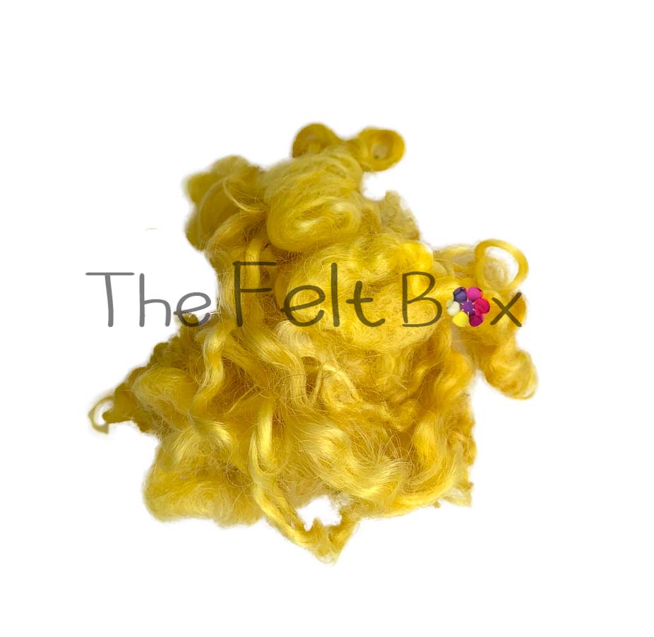 Wensleydale Wool Locks #61 Yellow 20g – Felting & Craft Fibre | The Felt Box