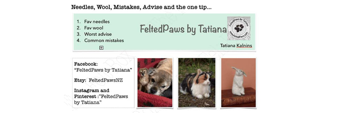 Felted Paws by Tatiana- Needle Felting Journeys