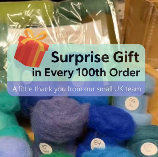 A surprise gift parcel packed by The Felt Box team in Kings Cliffe