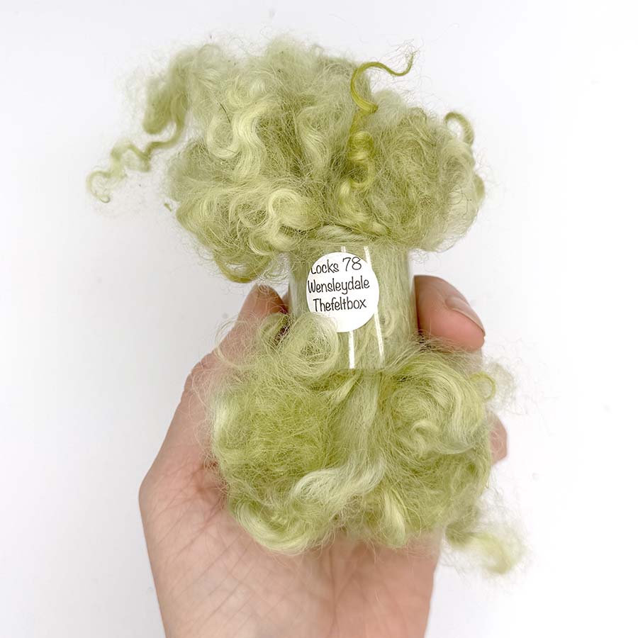 Wensleydale Light Green Wool Locks #78 Fleece | 14g
