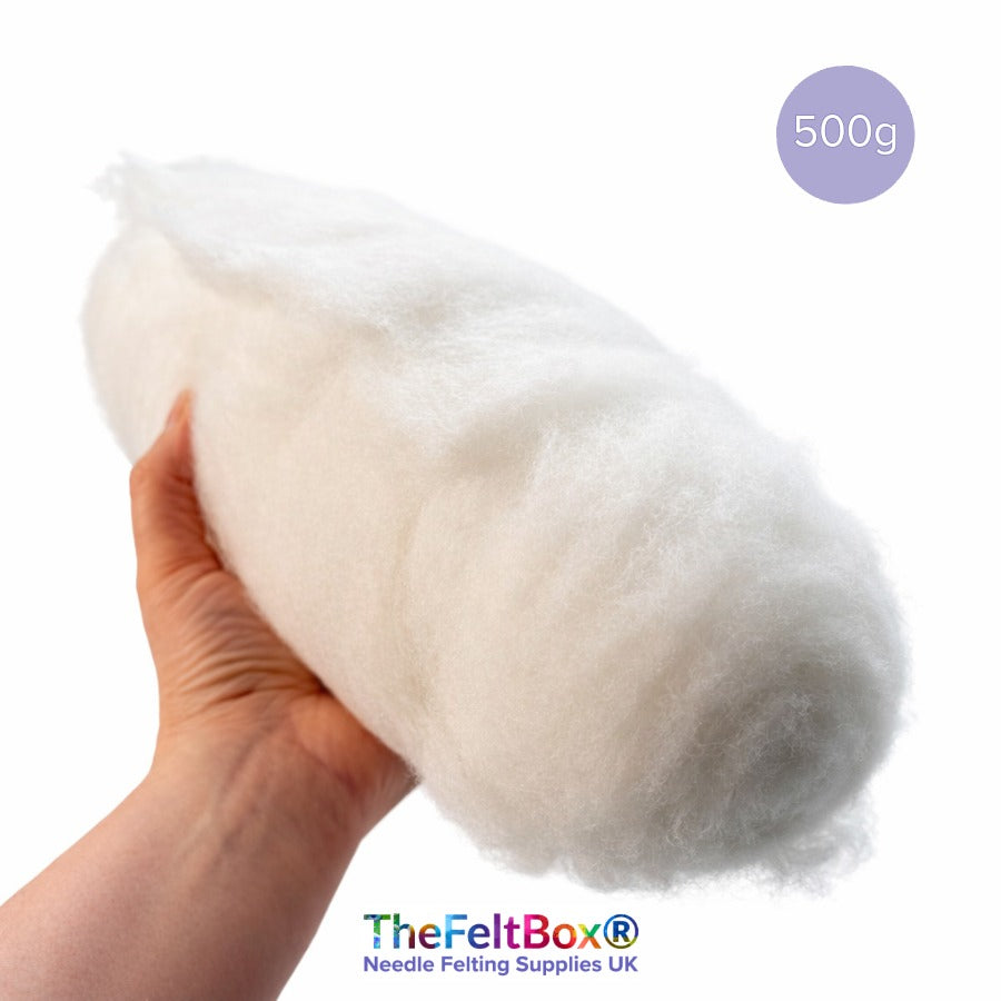 Carded NZ Wool for Needle Felting – Snow White #100