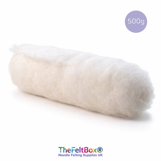 TRADE - Carded NZ Wool 500g - SNOW WHITE #100