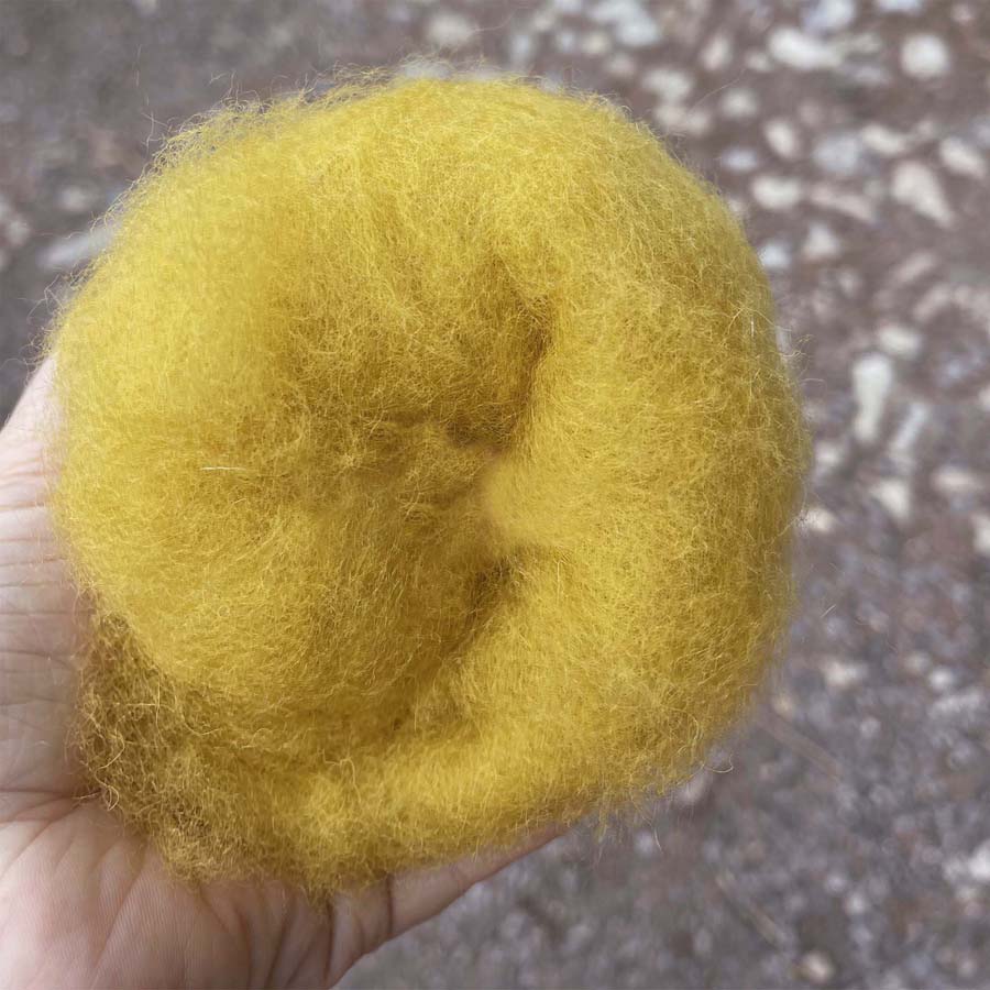 Carded Wool For Felting, Needle Felting Batting, Honey  ( 114 )