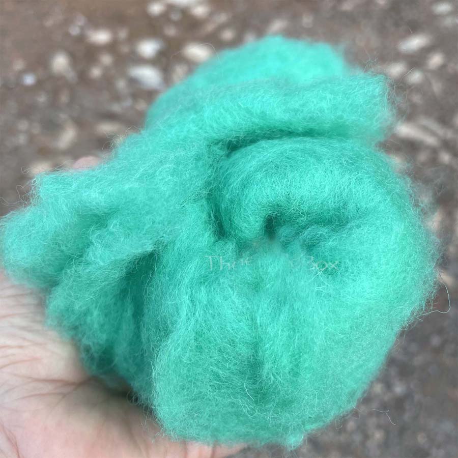 Carded Wool For Felting, Needle Felting Batting, Magic Mint  ( 116 )