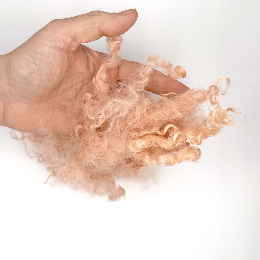 Wensleydale Peach Wool Locks #67 Fleece | 14g