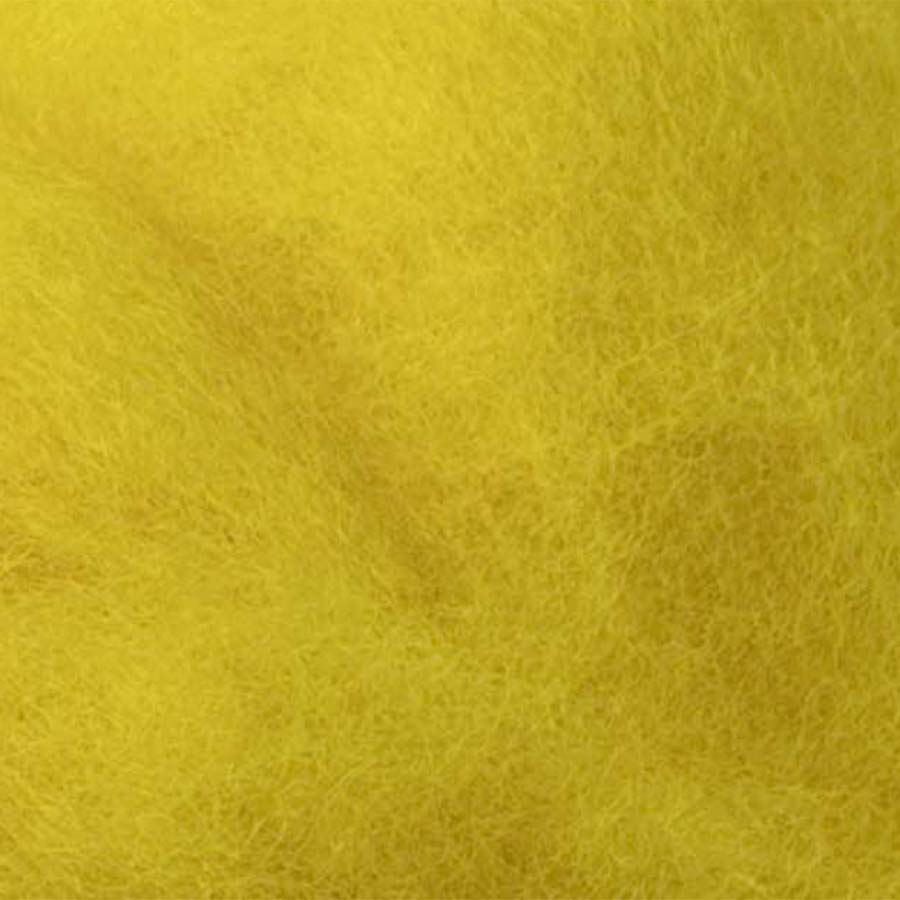 Carded Wool For Felting, Needle Felting Batting, Yellow  ( 14 )