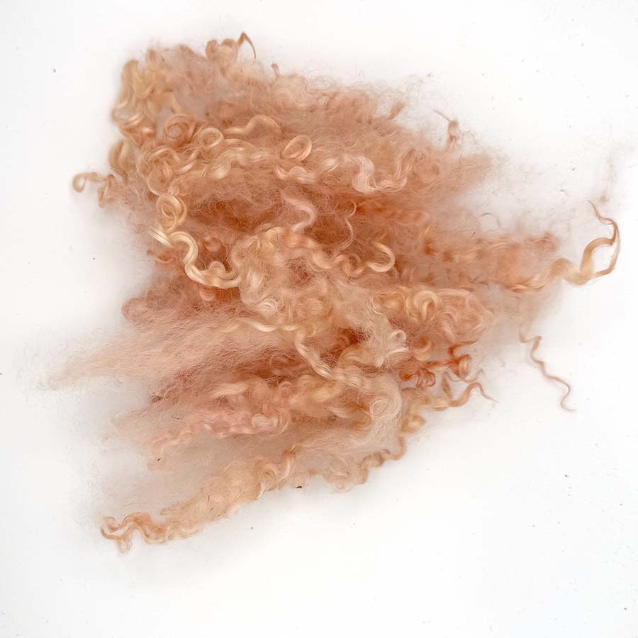 Wensleydale Peach Wool Locks #67 Fleece | 14g