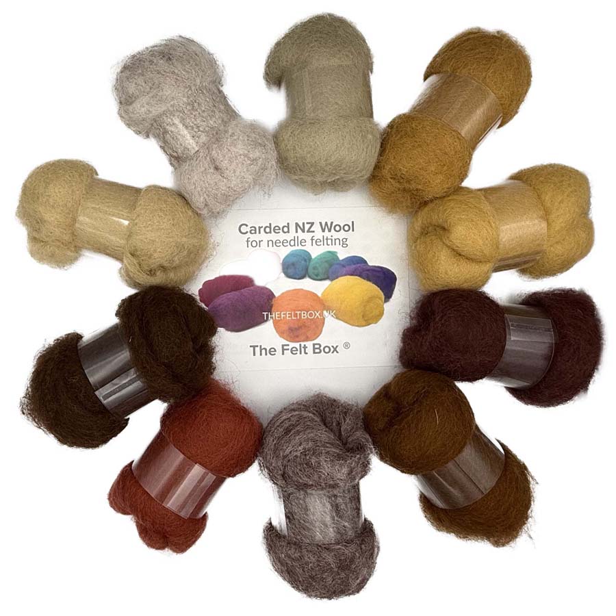 Carded Wool Shade Packs – Needle Felting Wool Mix UK | The Felt Box