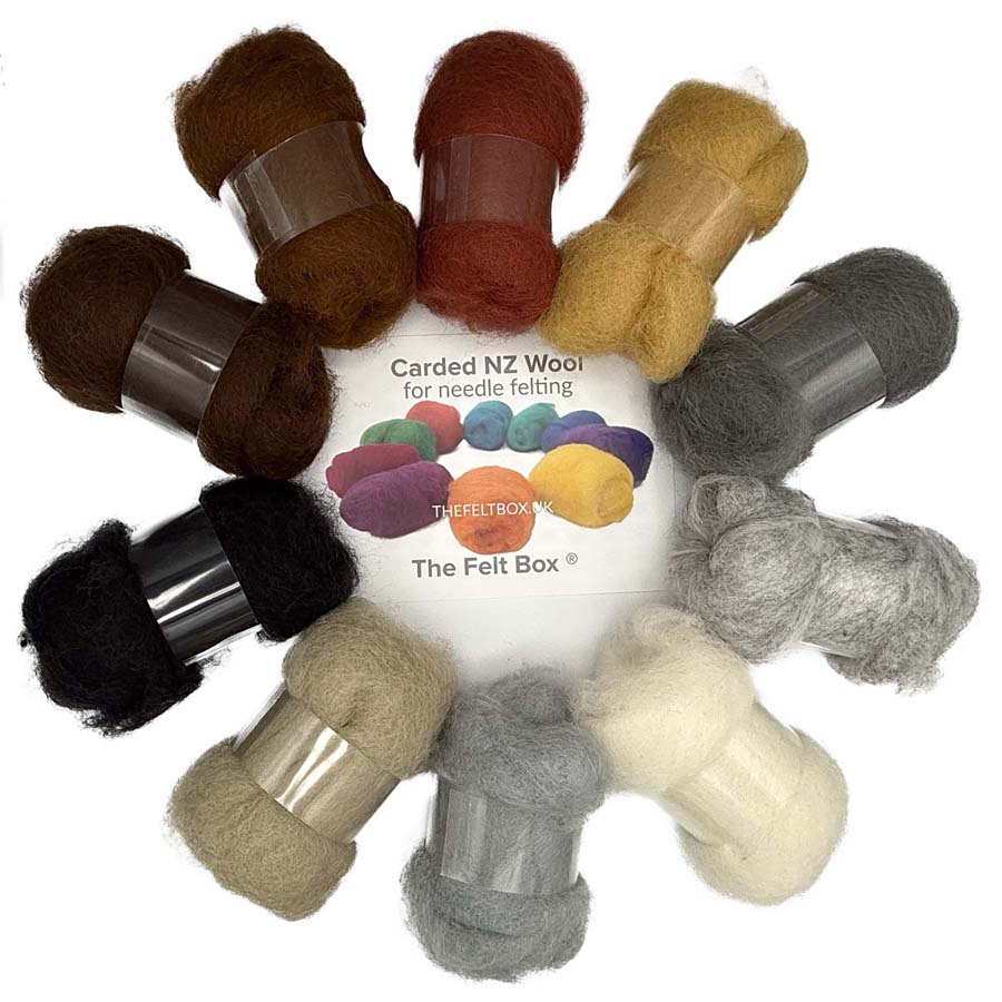 Carded Wool Shade Packs – Needle Felting Wool Mix UK | The Felt Box