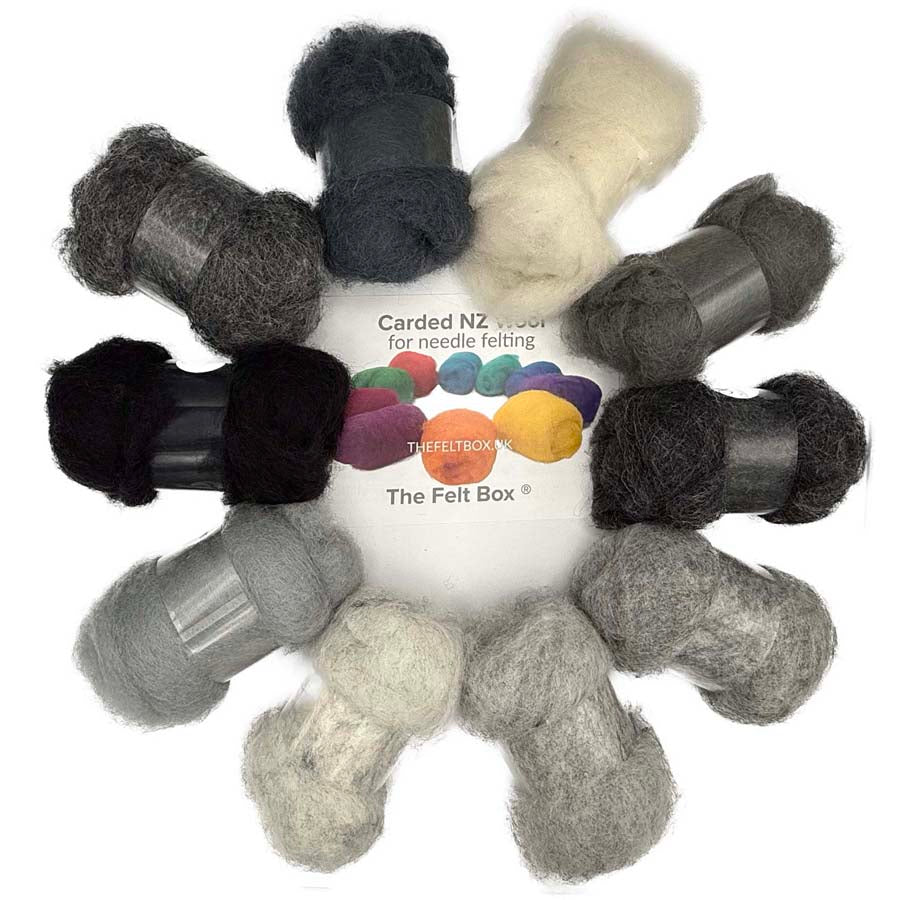 Carded Wool Shade Packs – Needle Felting Wool Mix UK | The Felt Box