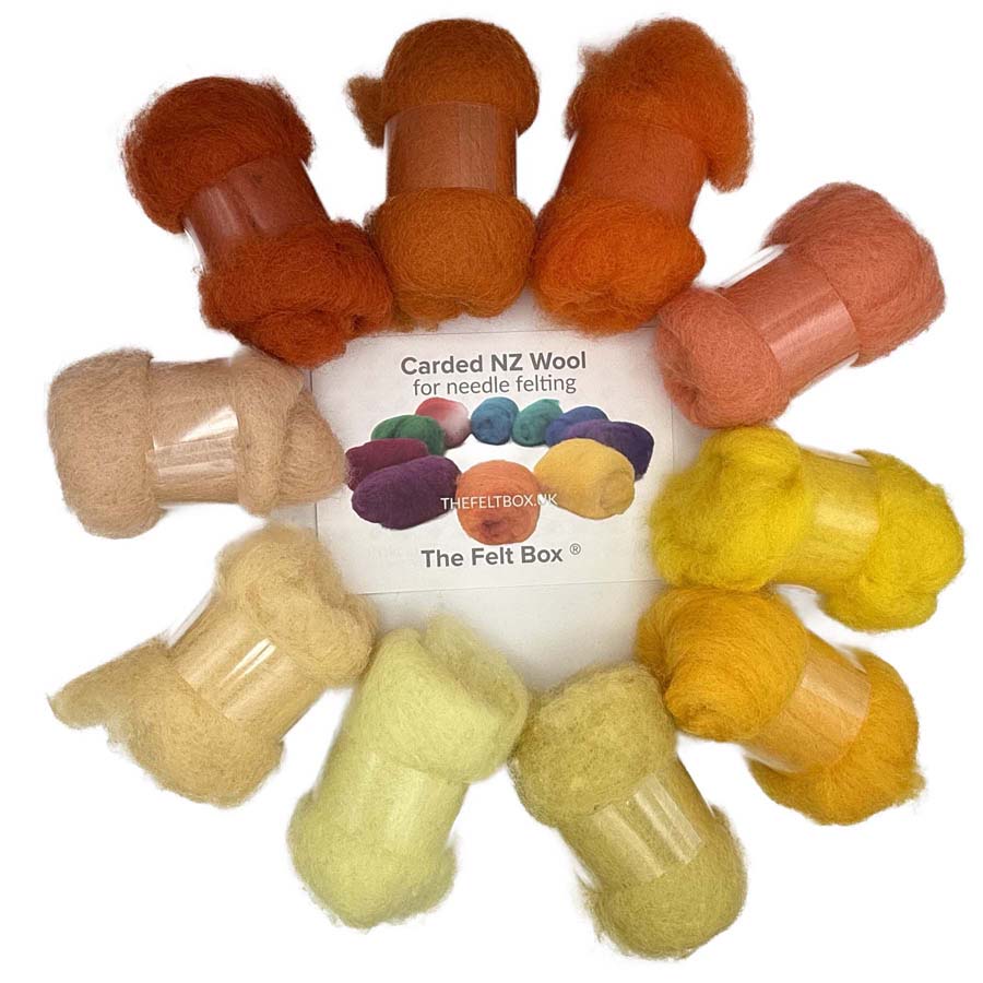 Carded Wool Shade Packs – Needle Felting Wool Mix UK | The Felt Box