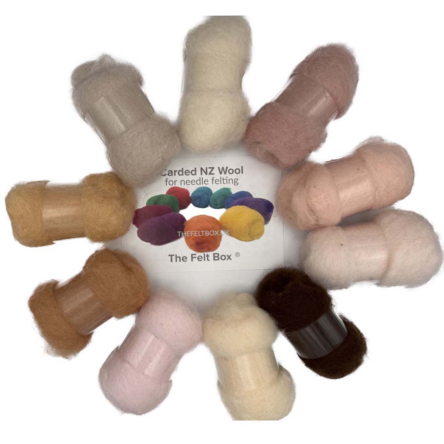 Carded Wool Shade Packs – Needle Felting Wool Mix UK | The Felt Box