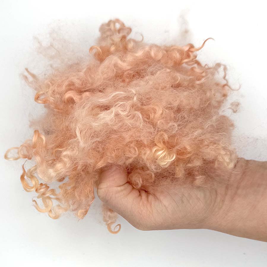Wensleydale Peach Wool Locks #67 Fleece | 14g