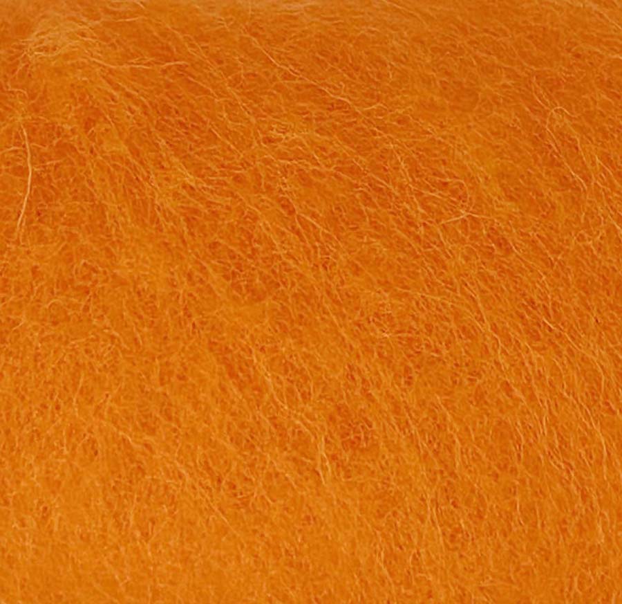 Carded Wool For Felting, Needle Felting Batting, Orange  ( 32 )